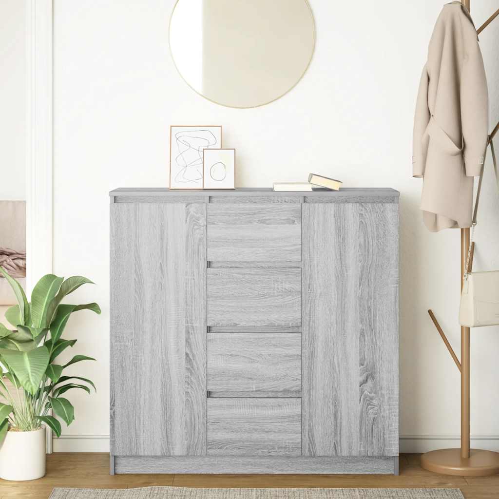Sideboard with Drawers Grey Sonoma 100.5x35x98.5 cm Engineered Wood