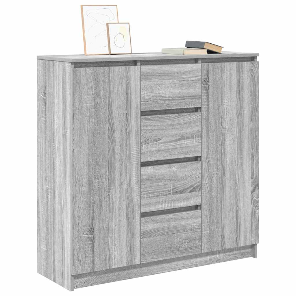 Sideboard with Drawers Grey Sonoma 100.5x35x98.5 cm Engineered Wood