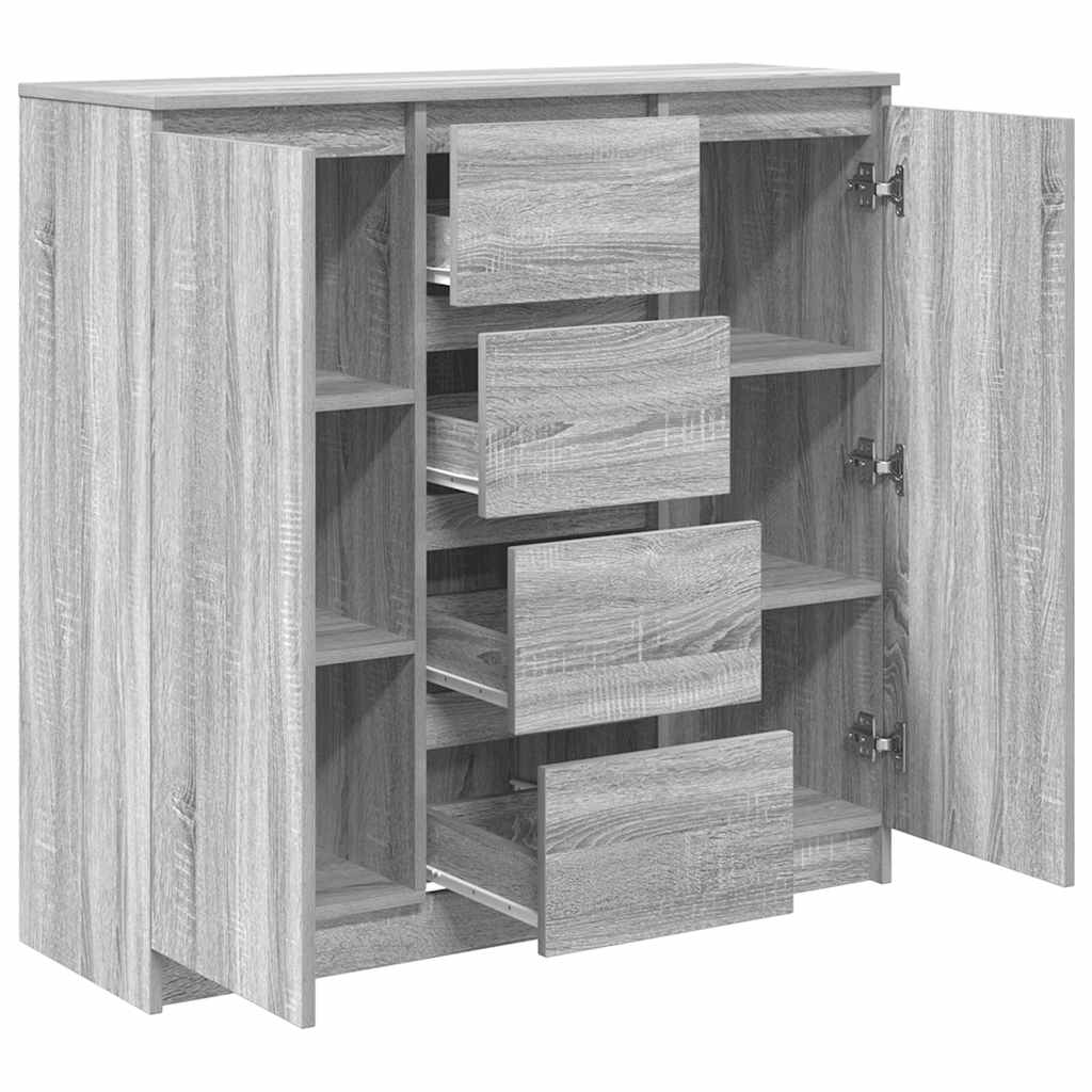 Sideboard with Drawers Grey Sonoma 100.5x35x98.5 cm