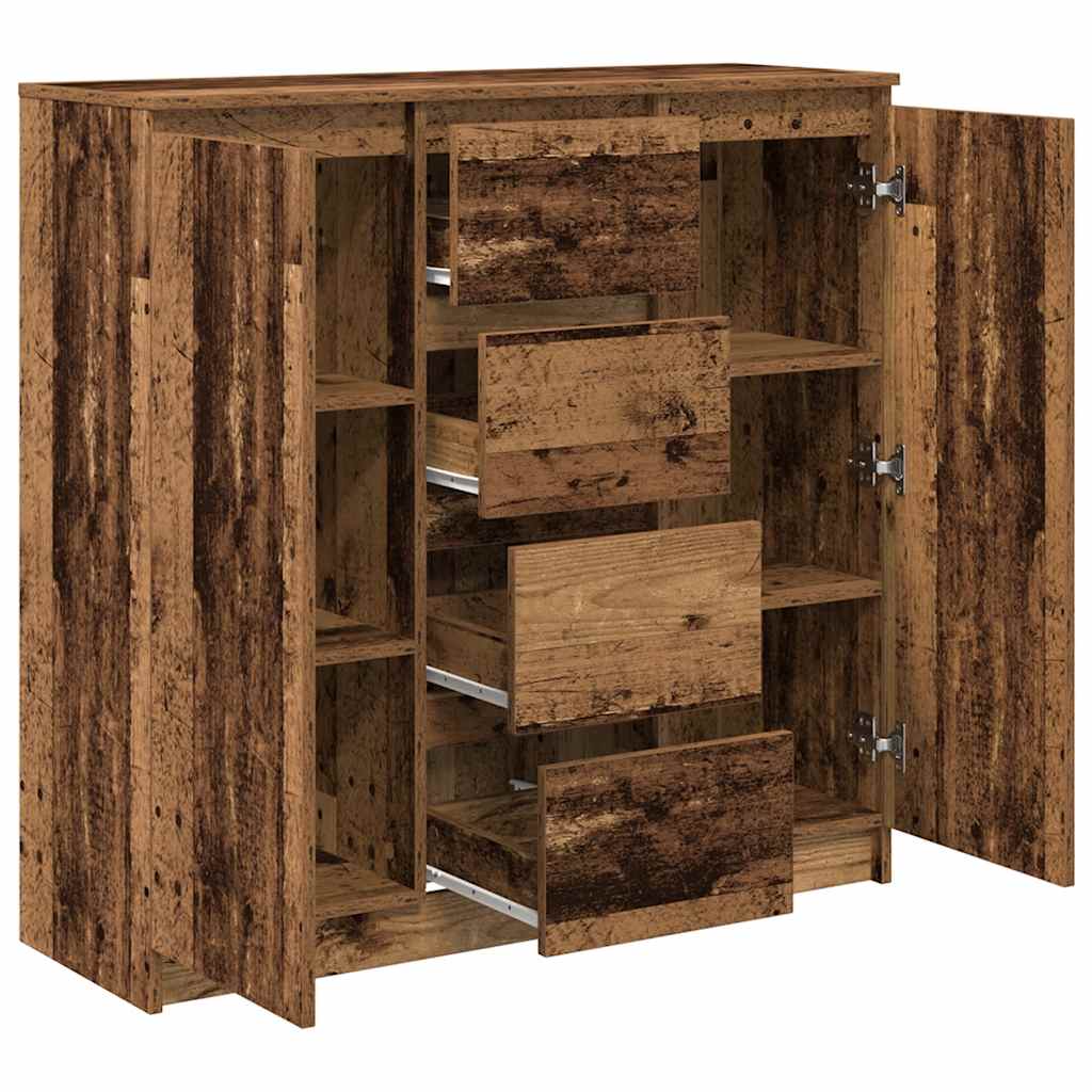 Sideboard with Drawers Old Wood 100.5x35x98.5 cm Engineered Wood