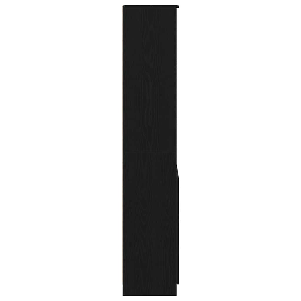 Highboard Black Oak 50x35x180 cm Engineered Wood