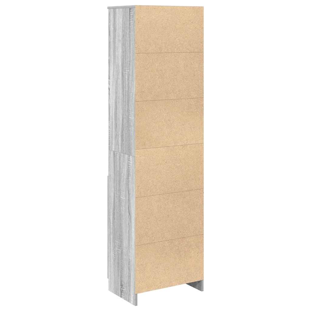 Highboard Grey Sonoma 50x35x180 cm Engineered Wood