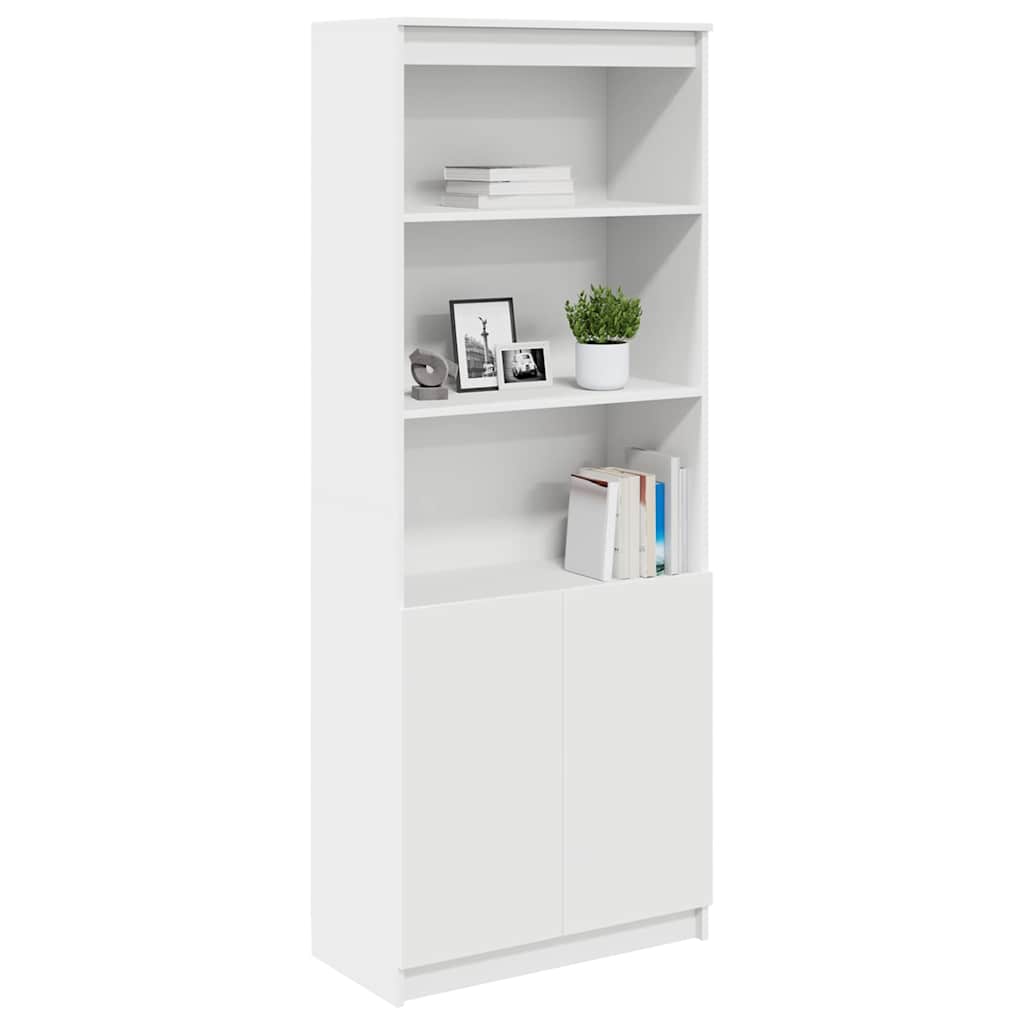 Highboard White 70x35x180 cm Engineered Wood
