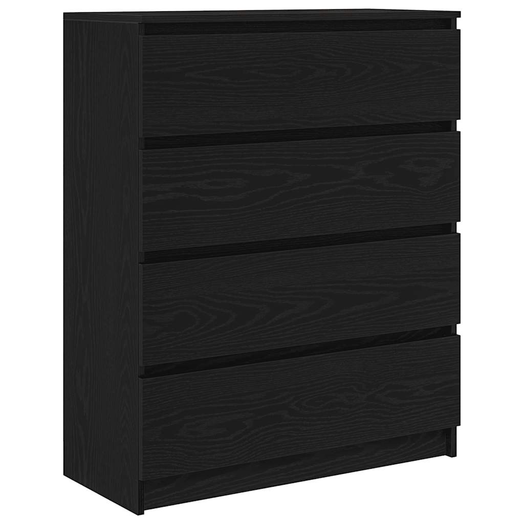 Sideboard Black Oak 80x35x99 cm Engineered Wood