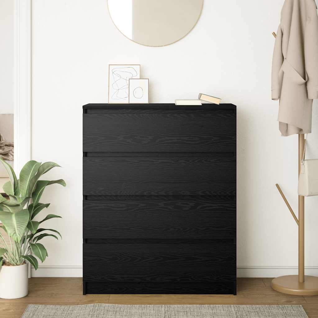 Sideboard Black Oak 80x35x99 cm Engineered Wood
