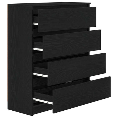 Sideboard Black Oak 80x35x99 cm Engineered Wood