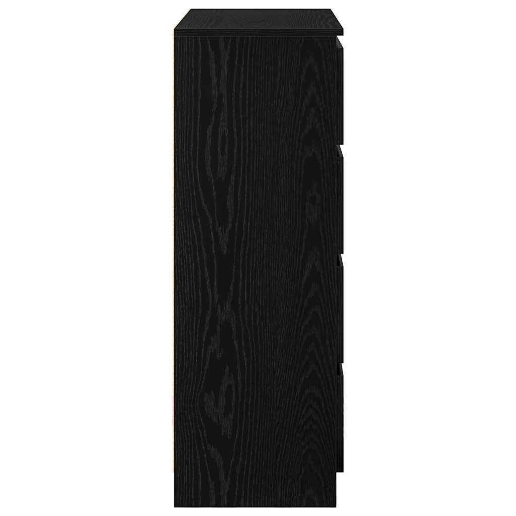 Sideboard Black Oak 80x35x99 cm Engineered Wood