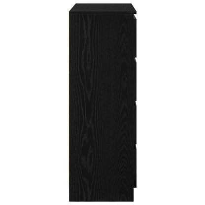 Sideboard Black Oak 80x35x99 cm Engineered Wood