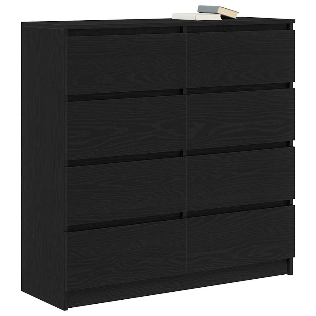 Sideboard Black Oak 100x35x99 cm Engineered Wood