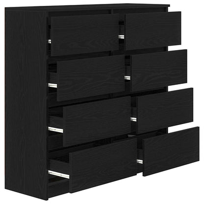 Sideboard Black Oak 100x35x99 cm Engineered Wood