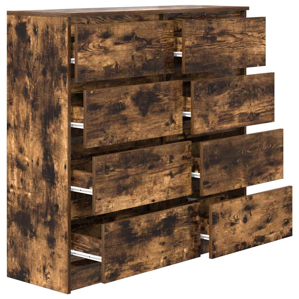 Sideboard Smoked Oak 100x35x99 cm Engineered Wood