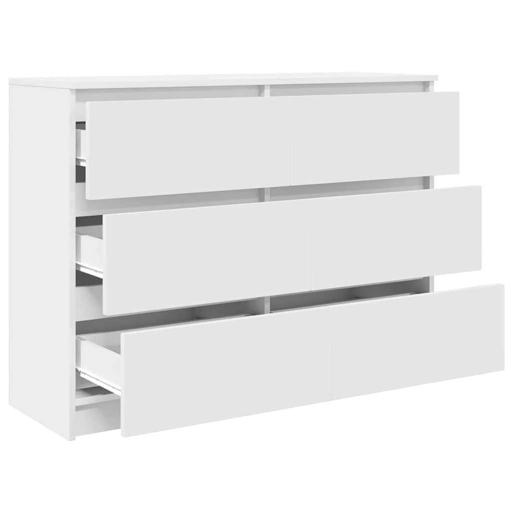 Sideboard White 100x35x76 cm Engineered Wood