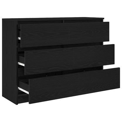 Sideboard Black Oak 100x35x76 cm Engineered Wood
