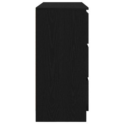 Sideboard Black Oak 100x35x76 cm Engineered Wood
