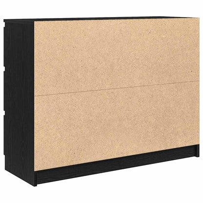 Sideboard Black Oak 100x35x76 cm Engineered Wood