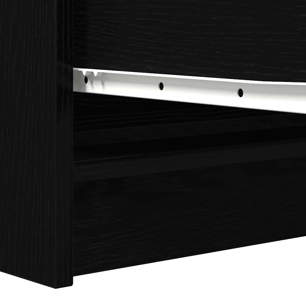 Sideboard Black Oak 100x35x76 cm Engineered Wood