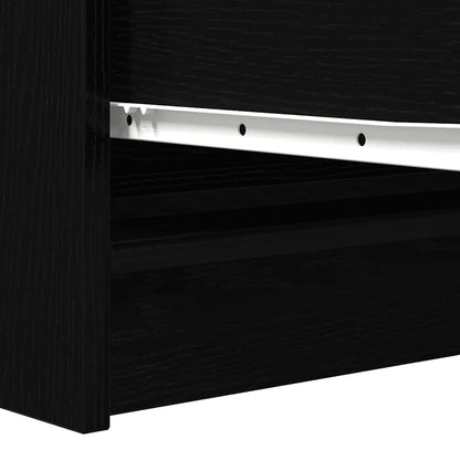 Sideboard Black Oak 100x35x76 cm Engineered Wood