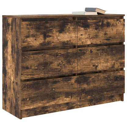 Sideboard Smoked Oak 100x35x76 cm Engineered Wood