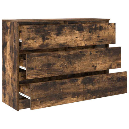 Sideboard Smoked Oak 100x35x76 cm Engineered Wood
