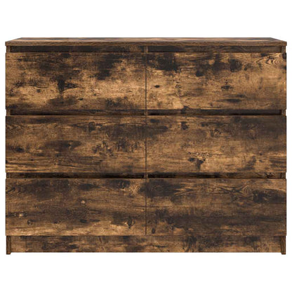 Sideboard Smoked Oak 100x35x76 cm Engineered Wood