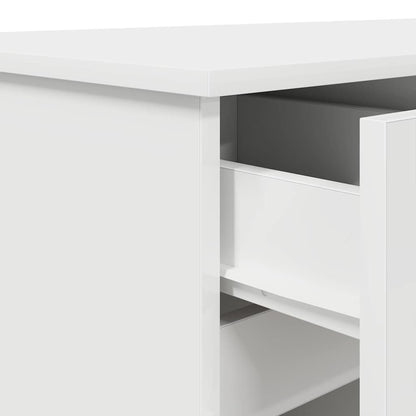 Desk with Drawer White 140 x 49 x 76 cm Engineered wood