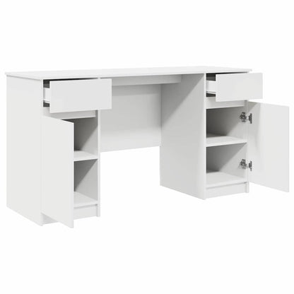 Desk with Drawer White 140 x 49 x 76 cm Engineered wood