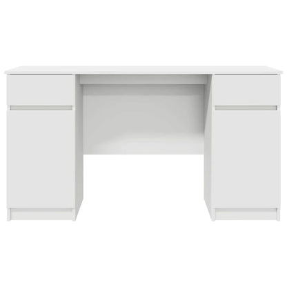 Desk with Drawer White 140 x 49 x 76 cm Engineered wood
