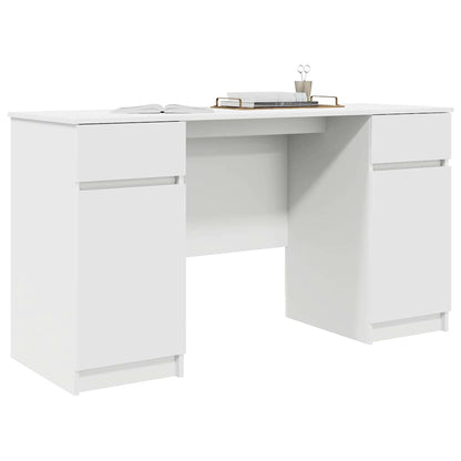 Desk with Drawer White 140 x 49 x 76 cm Engineered wood