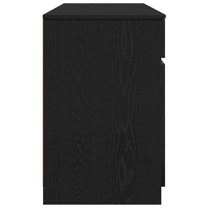 Desk with Drawer Black oak 140 x 49 x 76 cm Engineered wood