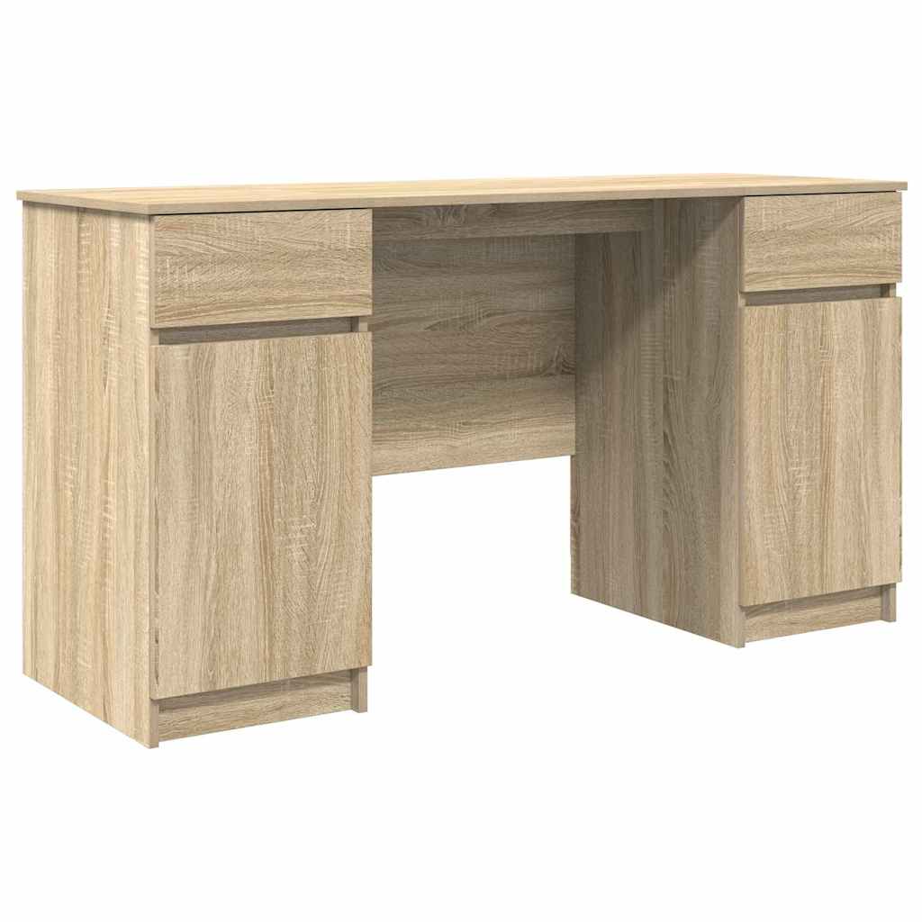 Desk with Drawer Sonoma oak 140 x 49 x 76 cm Engineered wood
