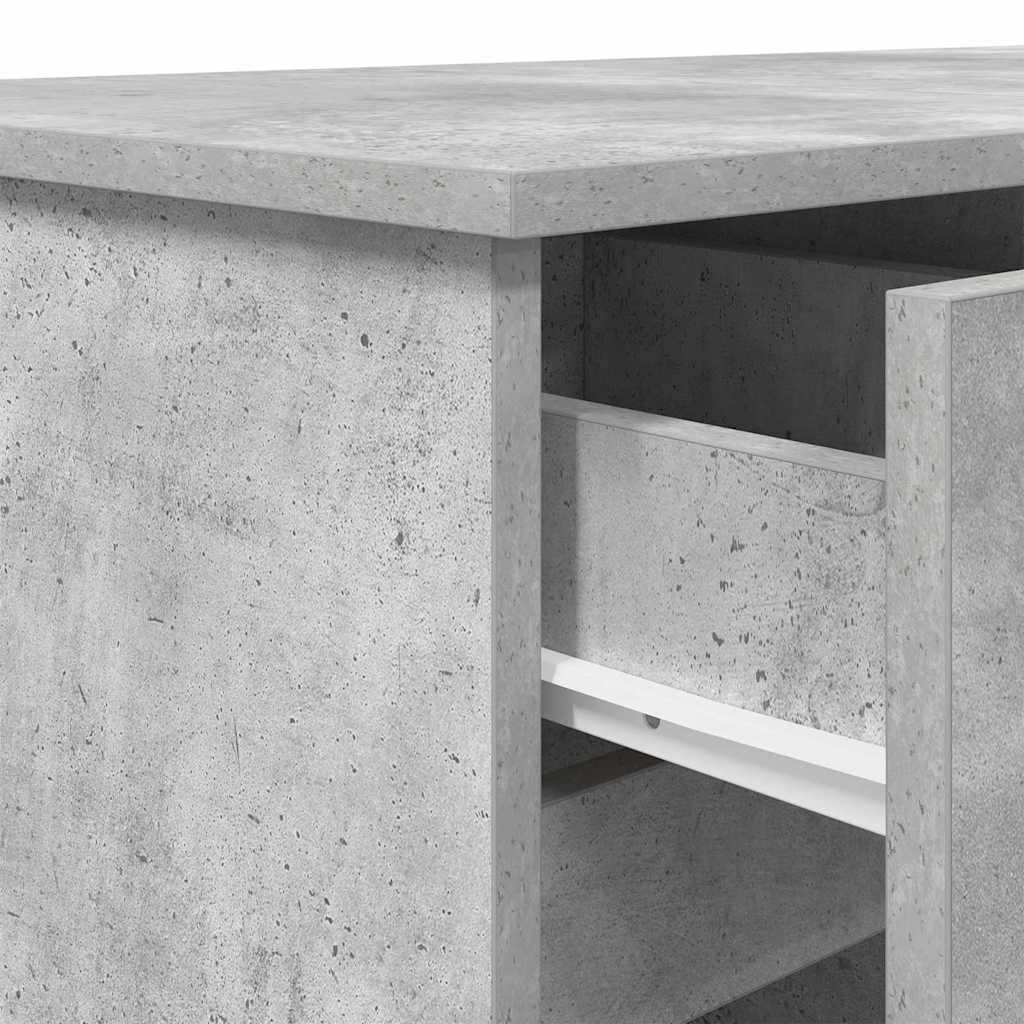 Desk with Drawer Concrete grey 140 x 49 x 76 cm Engineered wood
