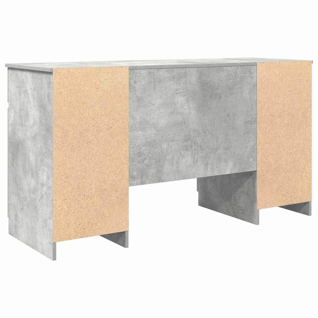 Desk with Drawer Concrete grey 140 x 49 x 76 cm Engineered wood