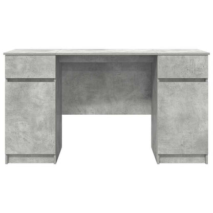 Desk with Drawer Concrete grey 140 x 49 x 76 cm Engineered wood