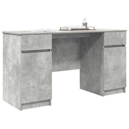 Desk with Drawer Concrete grey 140 x 49 x 76 cm Engineered wood