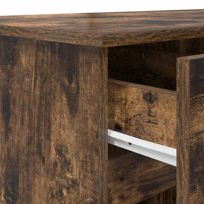 Desk with Drawer Smoked oak 140 x 49 x 76 cm Engineered wood