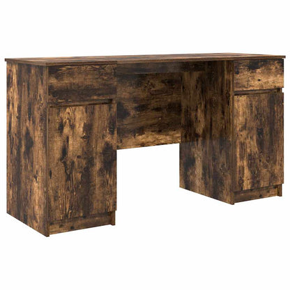Desk with Drawer Smoked oak 140 x 49 x 76 cm Engineered wood