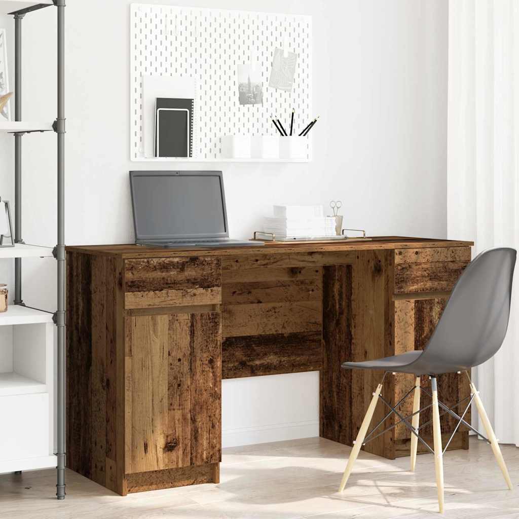 Desk with Drawer Old wood 140 x 49 x 76 cm Engineered wood