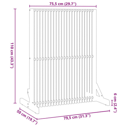 Privacy Screen Brown 79.5 x 50 x 110 cm Solid Acacia wood