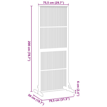 Privacy Screen Brown 79.5 x 50 x 200 cm Solid Acacia wood