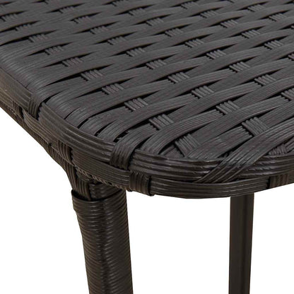 Folding Garden Table Black 90x51x75 cm Poly Rattan