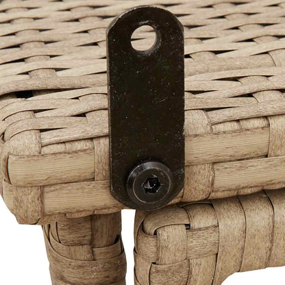 Folding Garden Table Beige 90x51x75 cm Poly Rattan
