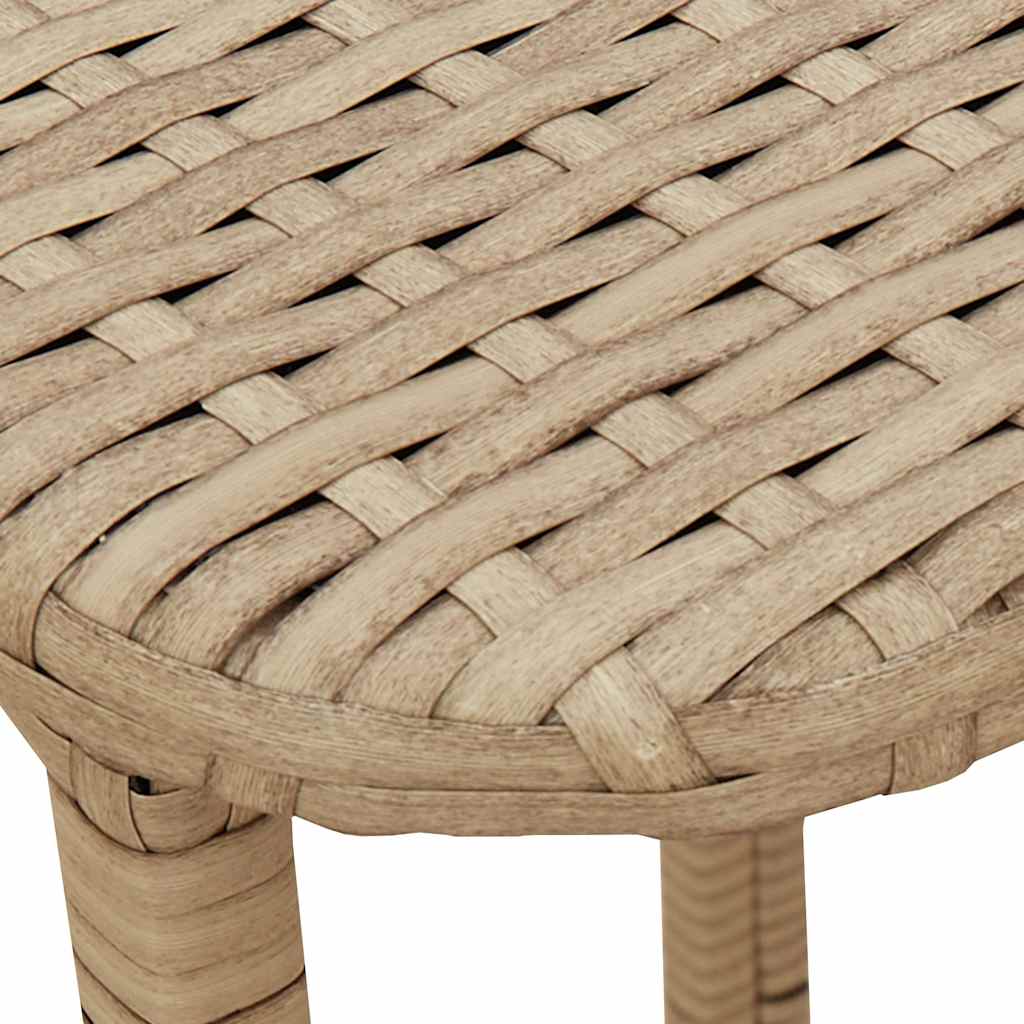 Folding Garden Table Beige 90x51x75 cm Poly Rattan