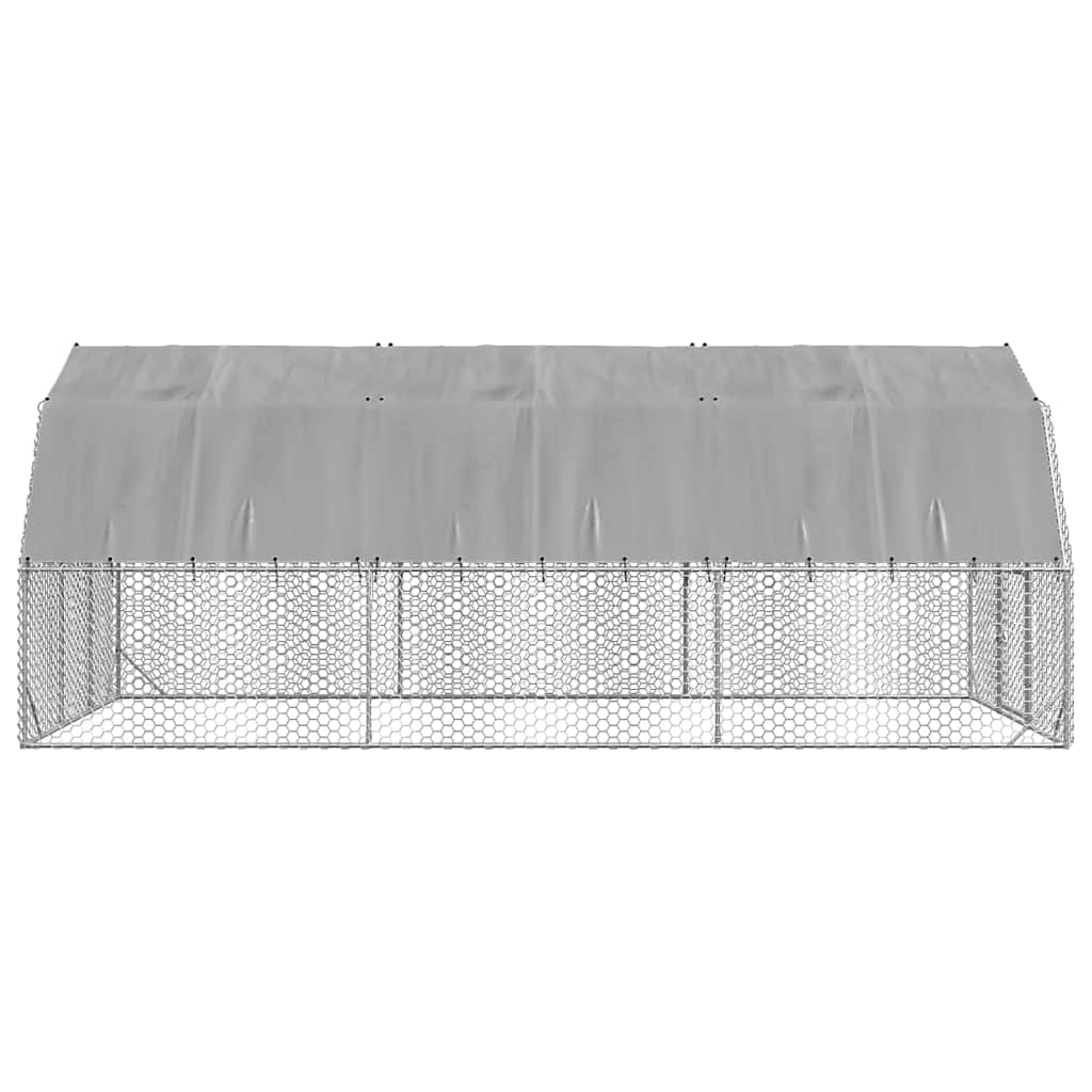 Chicken Run with Roof 2.5x6x2.25 m Galvanised Steel