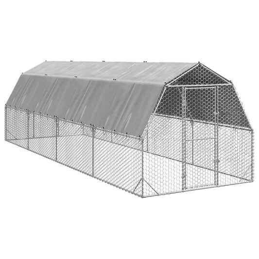 Chicken Run with Roof 2,5x8x2,25 m Galvanised Steel