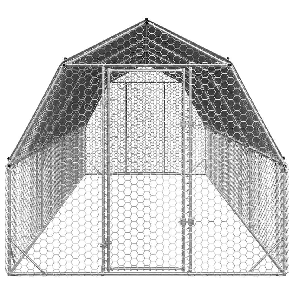 Chicken Run with Roof 2,5x8x2,25 m Galvanised Steel