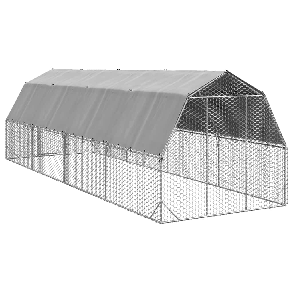 Chicken Run with Roof 2,5x8x2,25 m Galvanised Steel