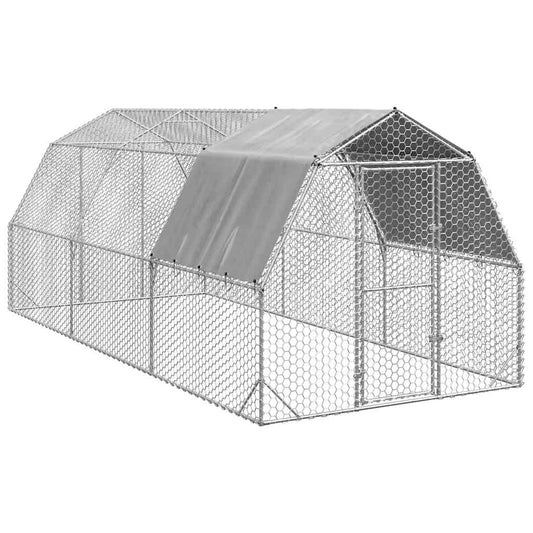Chicken Run with Roof 2.5x6x2.25 m Galvanised Steel