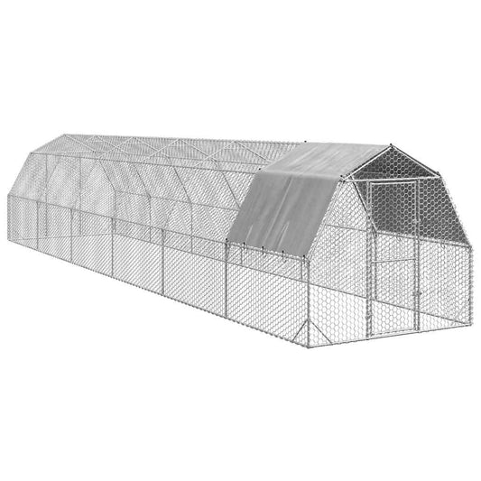 Chicken Run with Roof 2,5x12x2,25 m Galvanised Steel