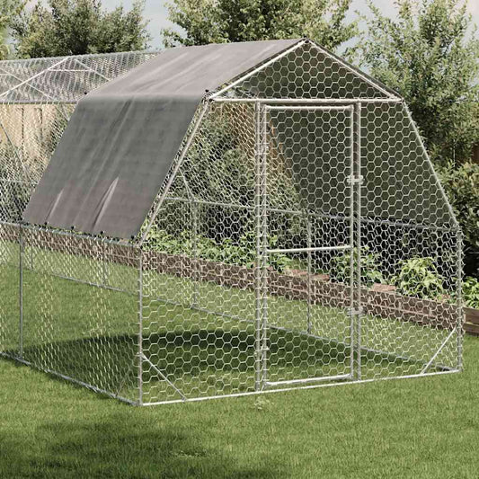 Chicken Run with Roof 2,5x12x2,25 m Galvanised Steel