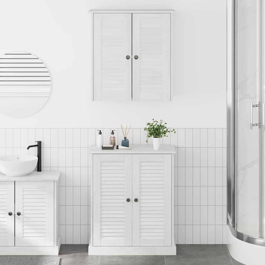 Bathroom Furniture Set with Shelf 2 pcs White and Antique White